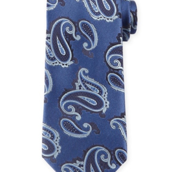 ZEGNA Jacquard Paisley Silk Tie | Ties, Pocket Squares  Zegna Blue Paisley 100% Silk Tie Made in Italy